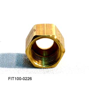 Fittings Compression Nut for 1/4' tube, Thread 7/16-24, Brass by Tuttnauer USA Co. Ltd.  ID 03012202